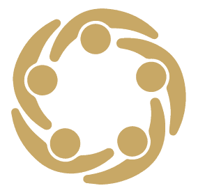 Gold Circle of People Icon